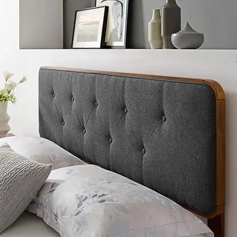 Tufted Queen Fabric and Wood Headboard