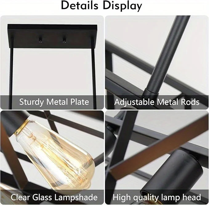 Black Linear Farmhouse Chandelier