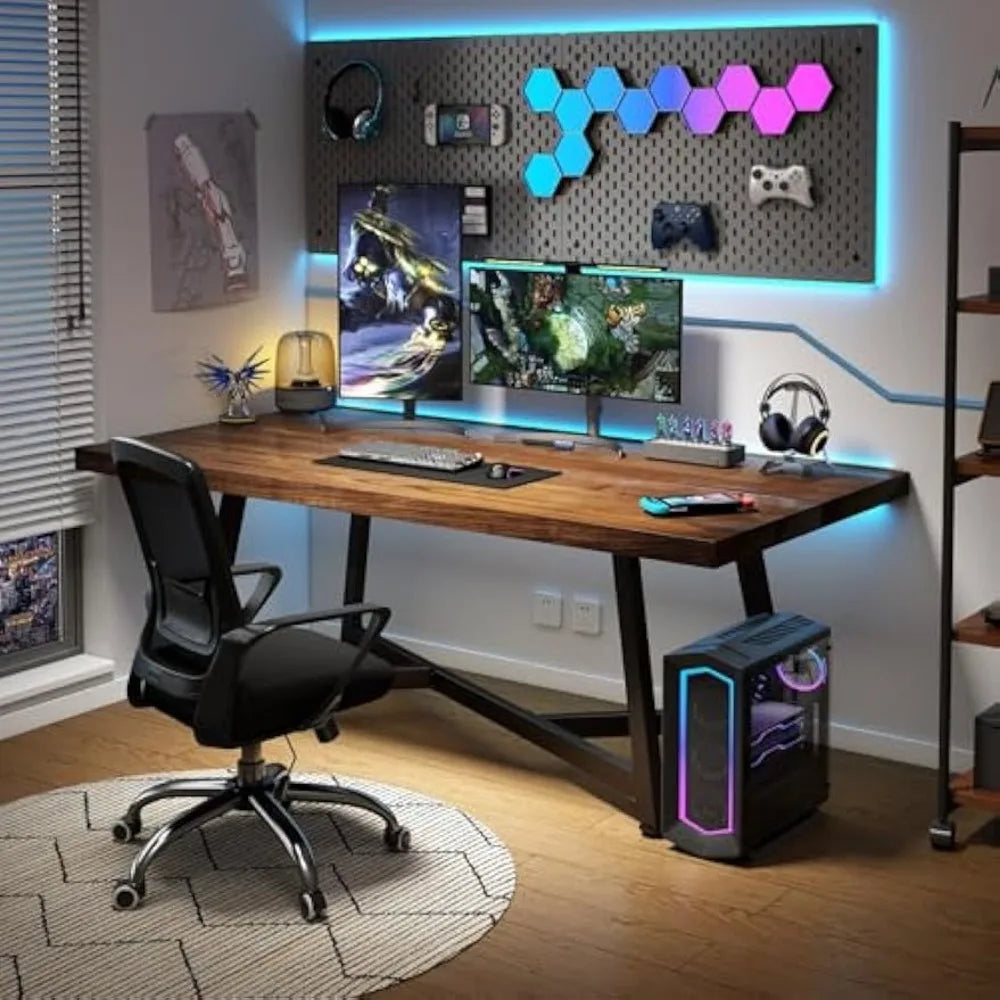 72 Inch Rectangular Solid Wood Dining Table for 4 to 6 People