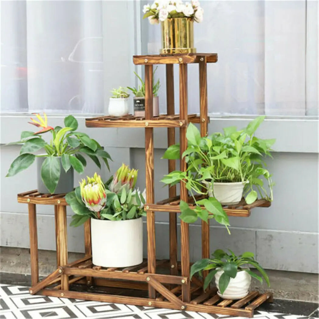 Wooden 6 Tiered Plant Stand