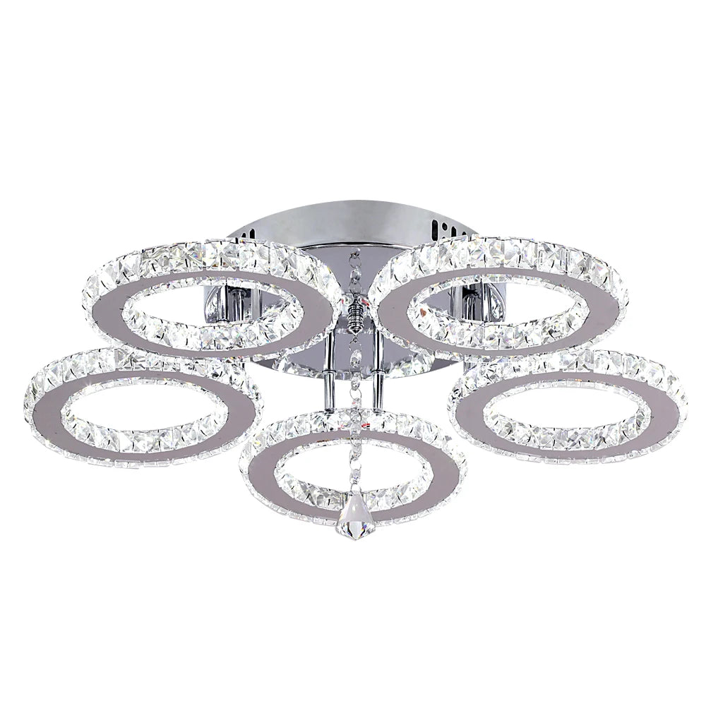 Modern Crystal Chandelier with Remote