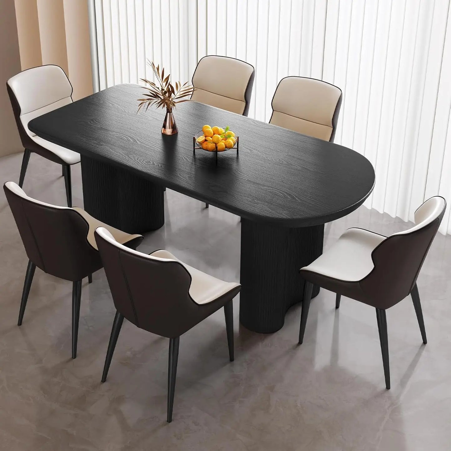 Ultra Modern Dining Tables with 4 to 8 Matching Chairs In Black or White
