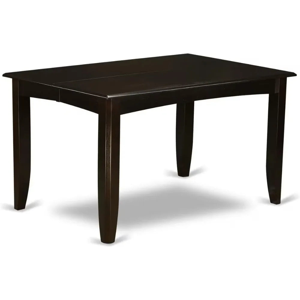 9 Piece Modern Dining Table Set Includes a Square Wooden Table with Butterfly Leaf and 8 Kitchen Dining Chairs