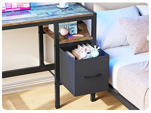 Twin Loft Over Twin Size Bed Frame with Desk Station