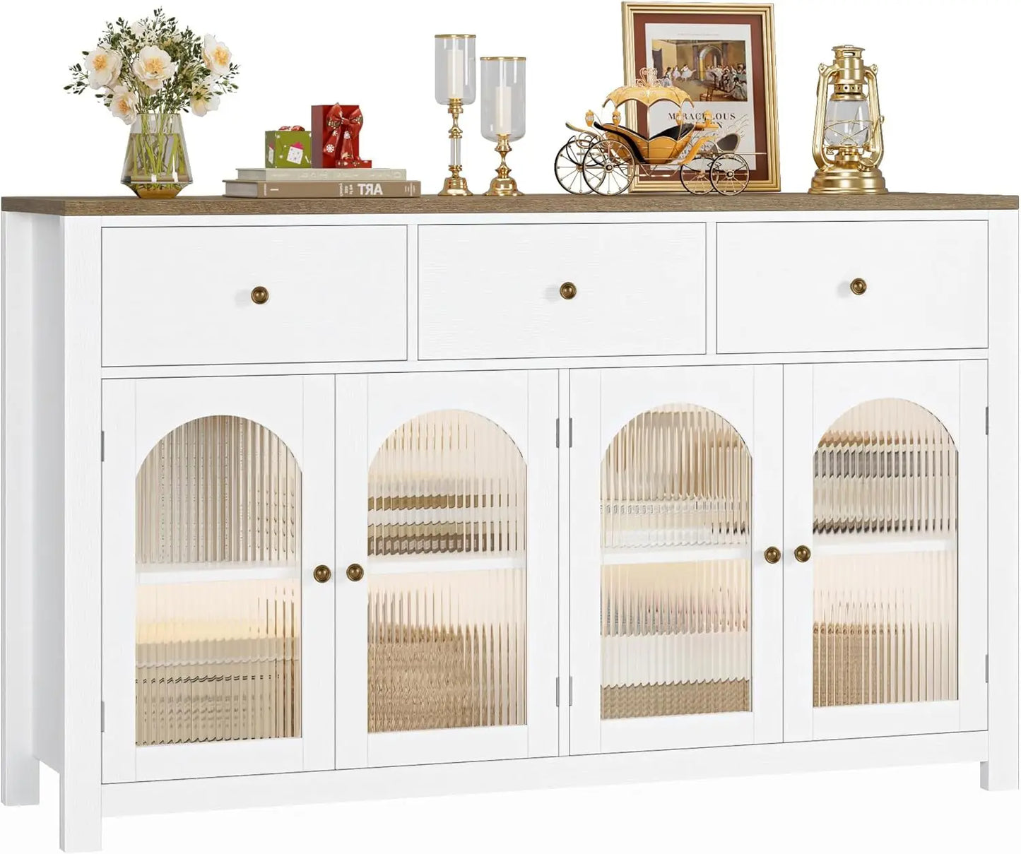 55.1" Farmhouse Buffet with Storage