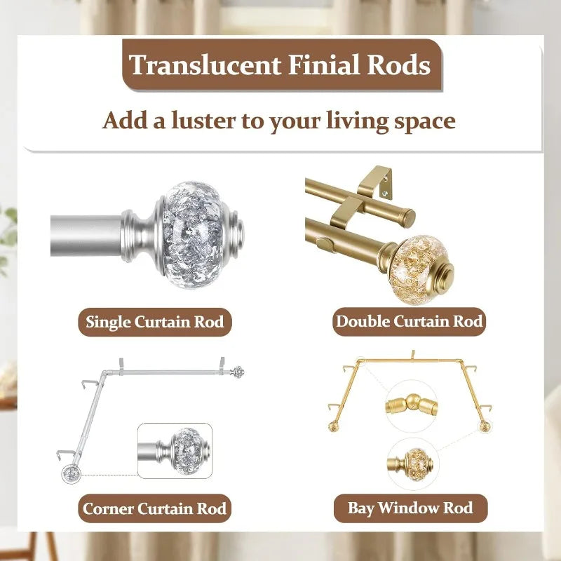 Silver 1" Curtain Rod