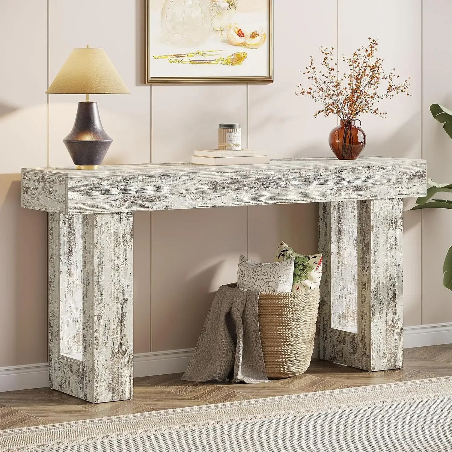 Farmhouse Wooden Entryway Table or Console Table