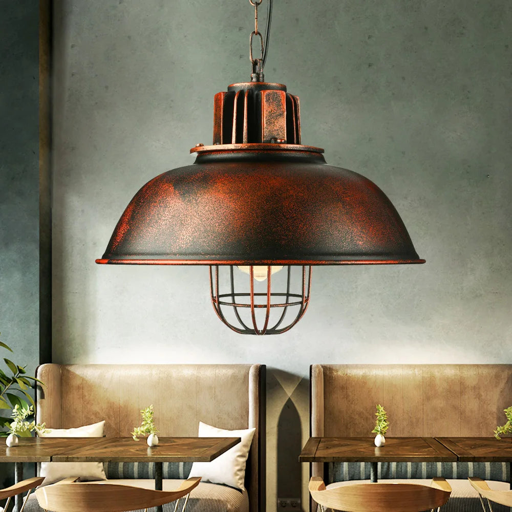 Vintage Iron Pendant Light in Industrial Design