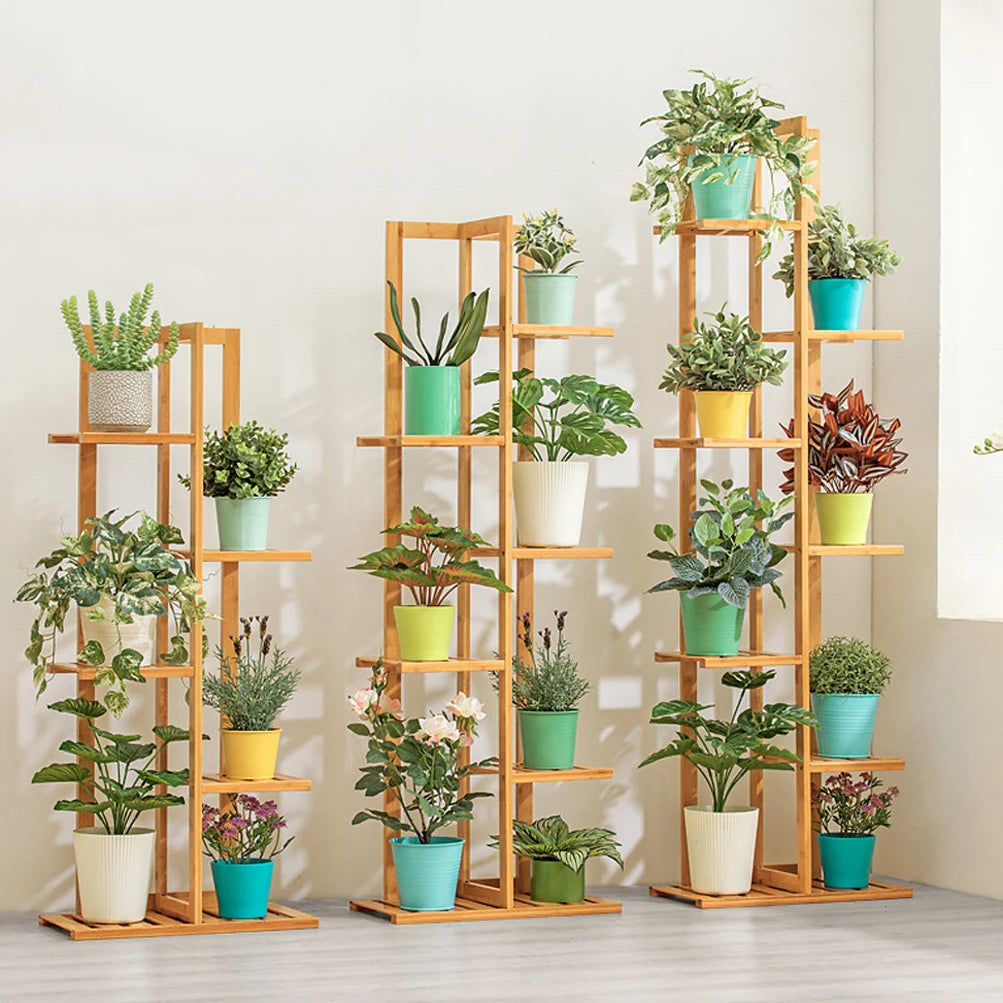 Bamboo 5 tier or 6 Tier Plant Stands