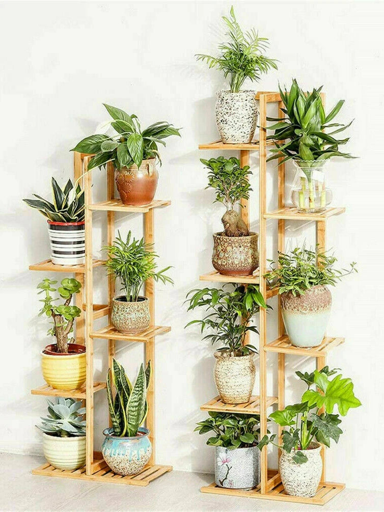 Bamboo 5 tier or 6 Tier Plant Stands