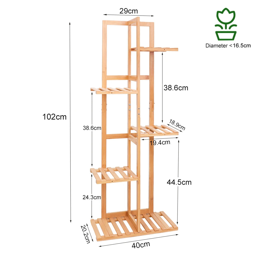 Bamboo 5 tier or 6 Tier Plant Stands