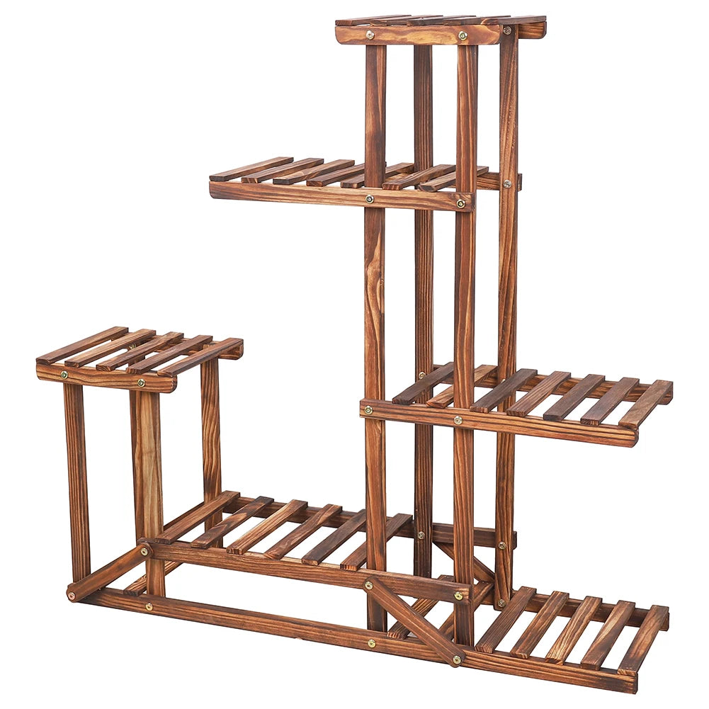 Wooden 6 Tiered Plant Stand
