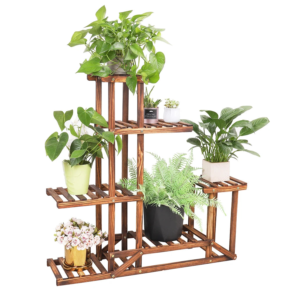 Wooden 6 Tiered Plant Stand