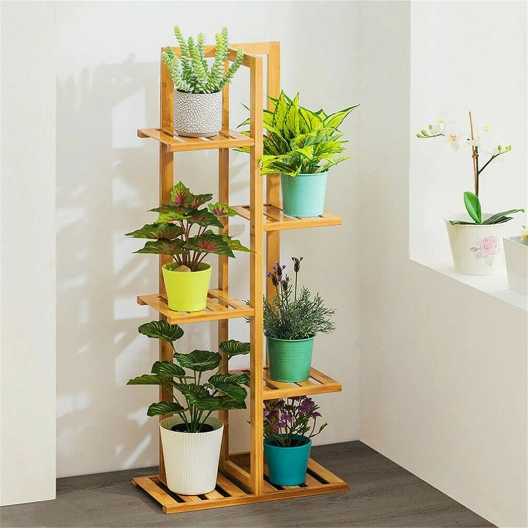 Bamboo 5 tier or 6 Tier Plant Stands