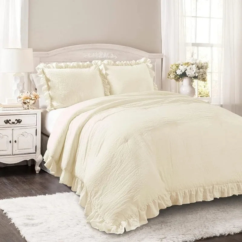 Ruffled Comforter Set With Shams