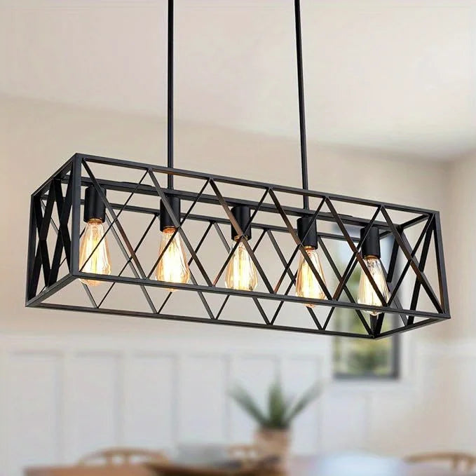 Black Linear Farmhouse Chandelier