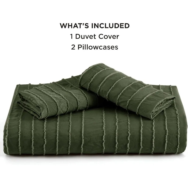 Grid Tufted Shabby Chic Duvet Cover Set, King and Queen sets only