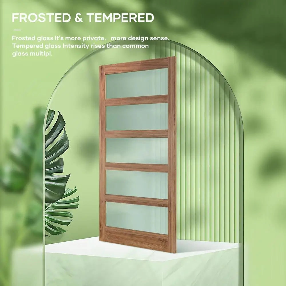 7 Foot Frosted Glass Barn Door