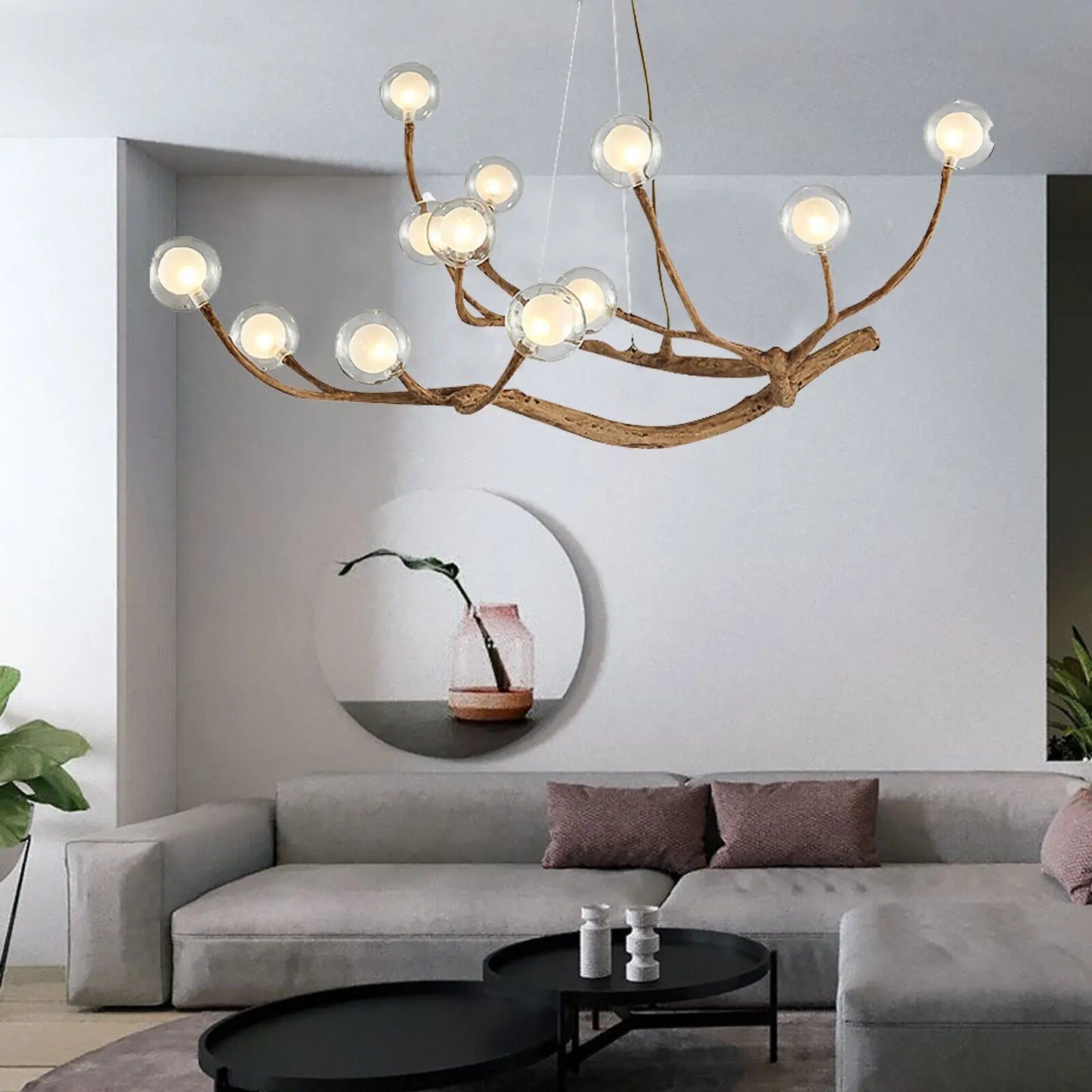 Wood Branch Hanging Lamp