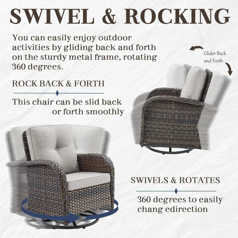 5-Piece Wicker Patio Furniture Set with Fire Pit