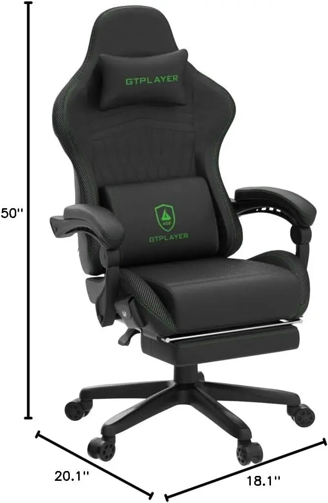 Reclining High Back Ergonomic Gaming or Computer Chair, with Footrest