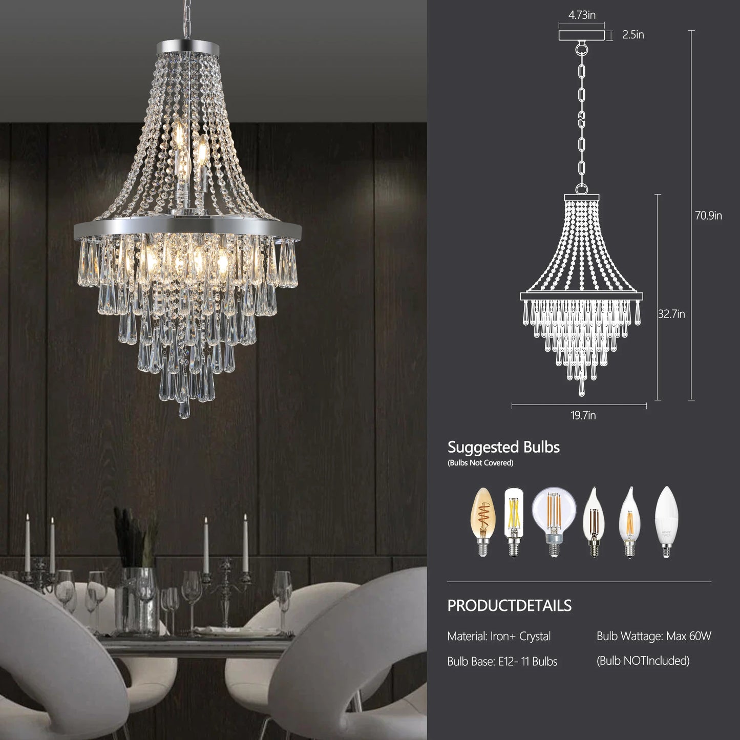 Beautiful and Modern Crystal Chandelier