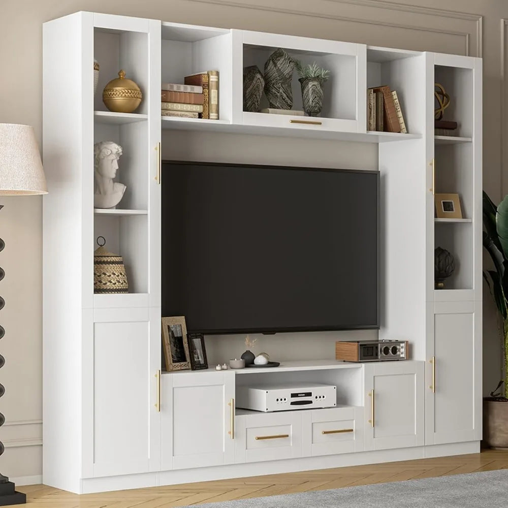 70" 4-Piece Entertainment Center with Shelves and Storage