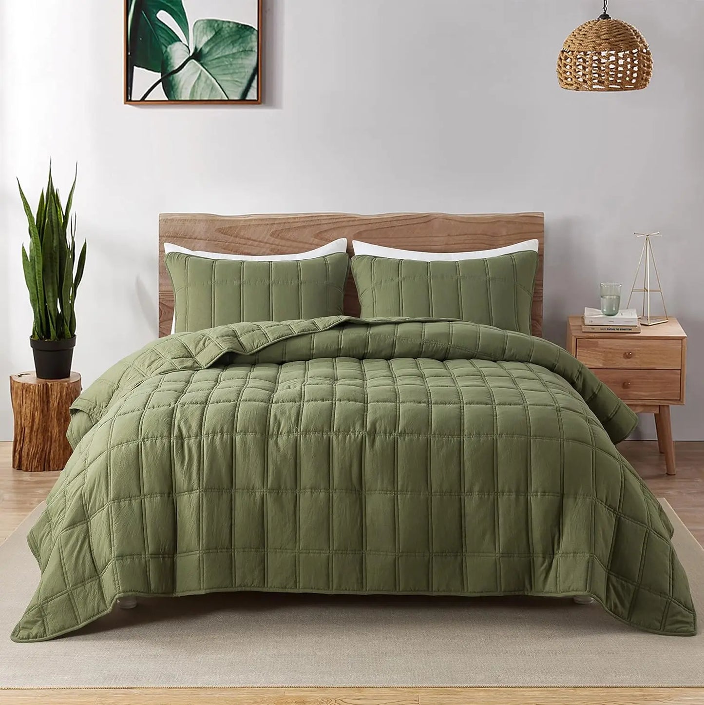 King Size Bedspread Coverlet Set with Pillow Shams