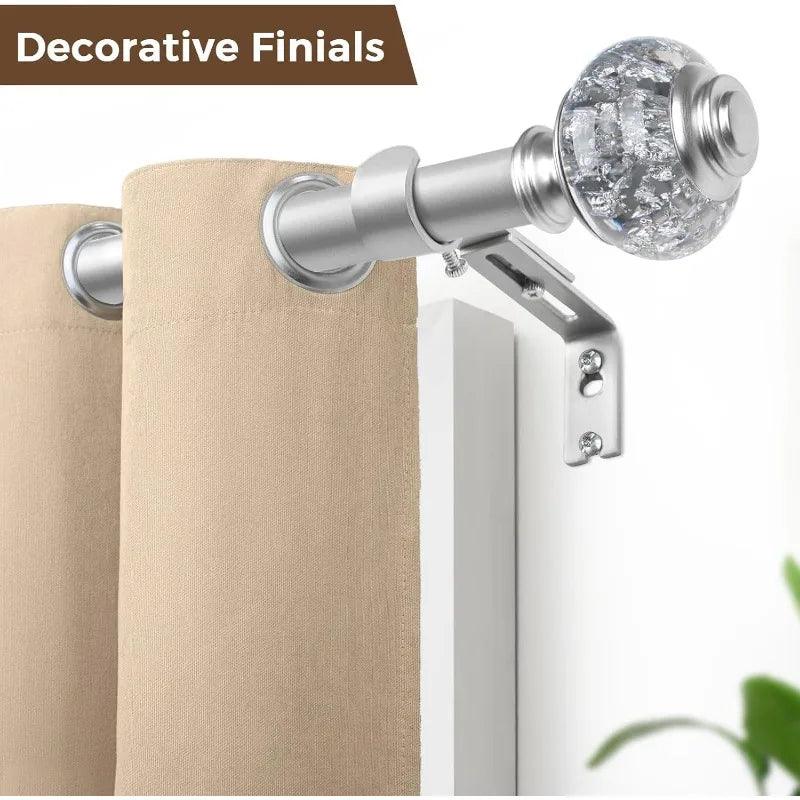 Silver 1" Curtain Rod