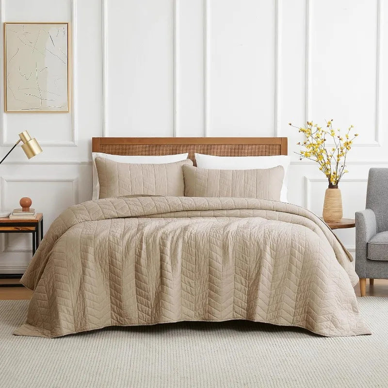 King Size Bedspread Coverlet Set with Pillow Shams