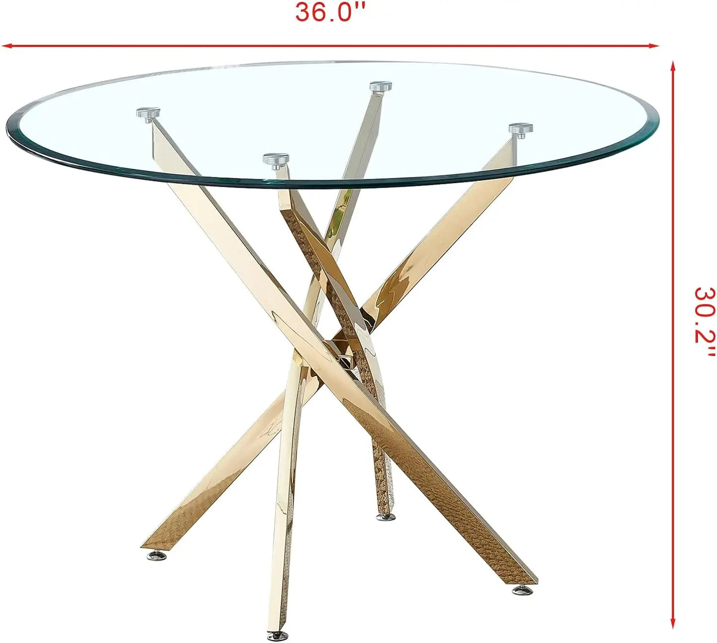 Minimalist Modern Glass Square or Round Dining Tables  with Tempered Glass