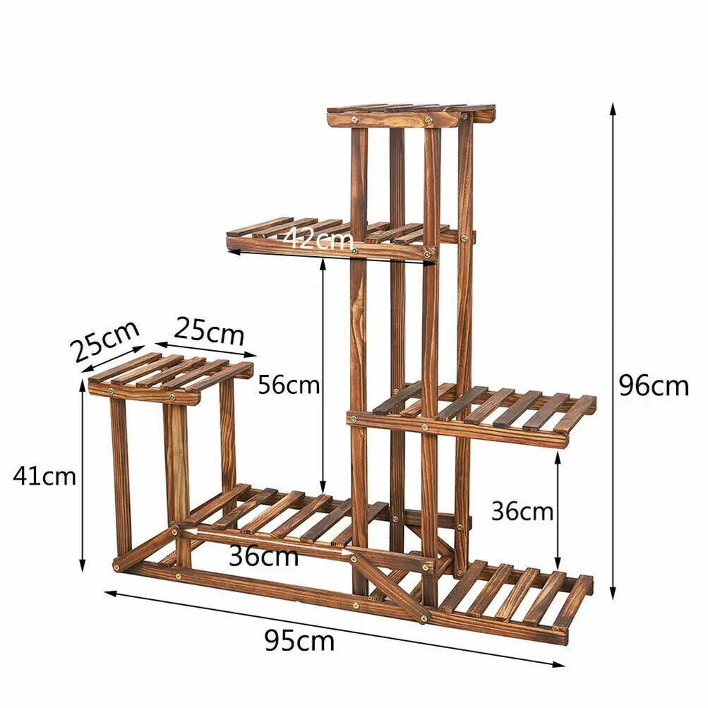 Wooden 6 Tiered Plant Stand