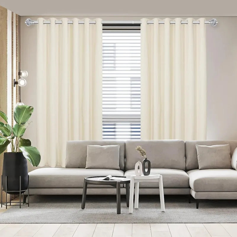 Silver 1" Curtain Rod