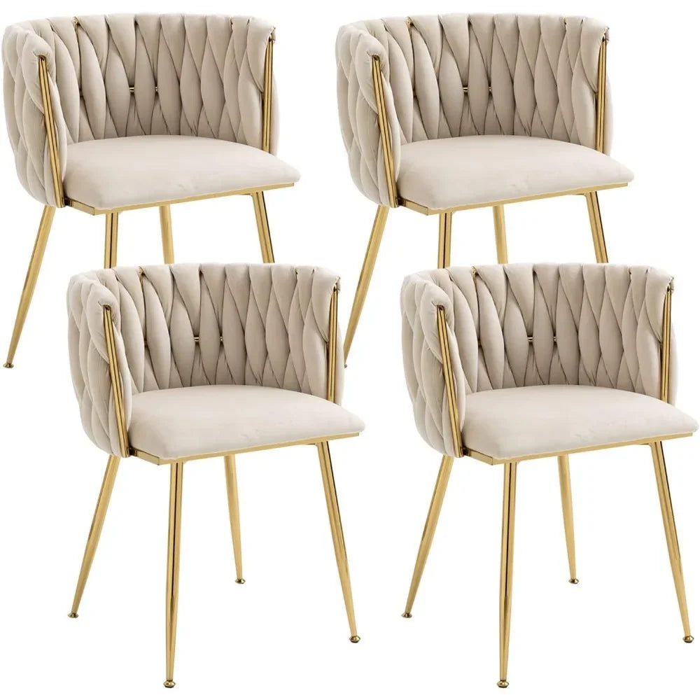 Set of 4 Velvet Dining Chairs