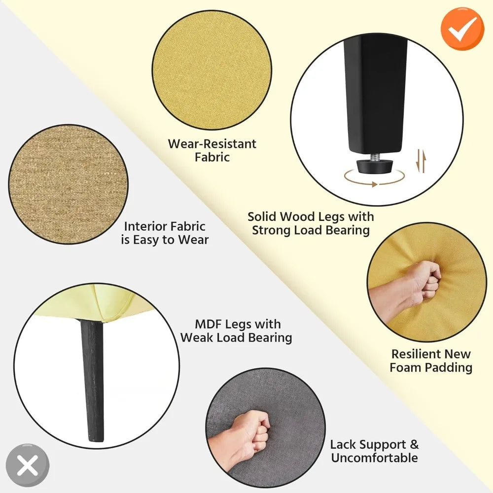 Modern Mid Century Accent Club Chair with Sturdy Wood Legs