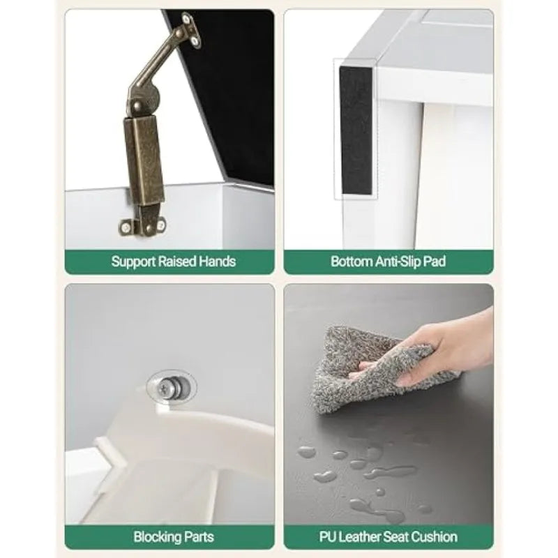 Shoe Storage Bench with 2 Flip Drawers for Shoes and 2 Lift Top Storage Areas