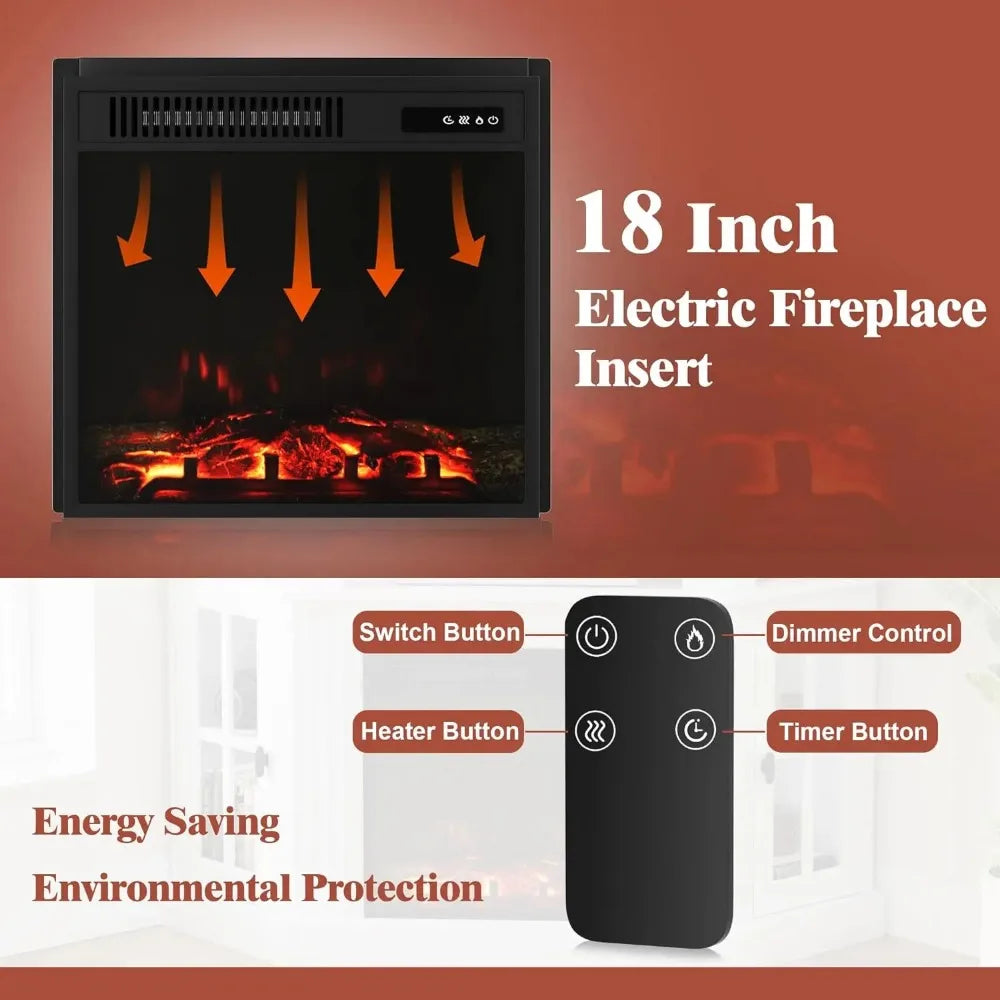 Corner Media Center with 18 Inch Electric Fireplace, Fits up to a 55 Inch TV