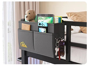 Twin Loft Over Twin Size Bed Frame with Desk Station