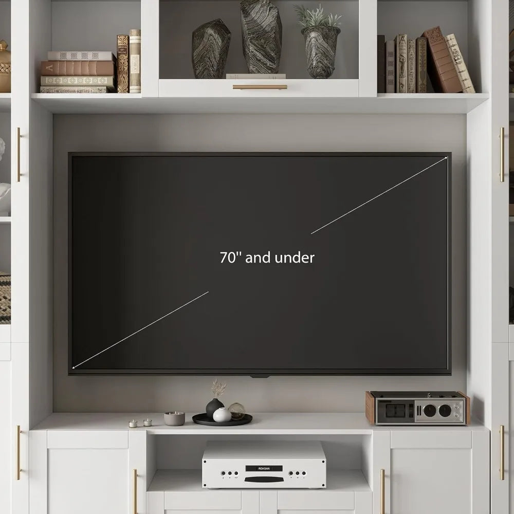 70" 4-Piece Entertainment Center with Shelves and Storage