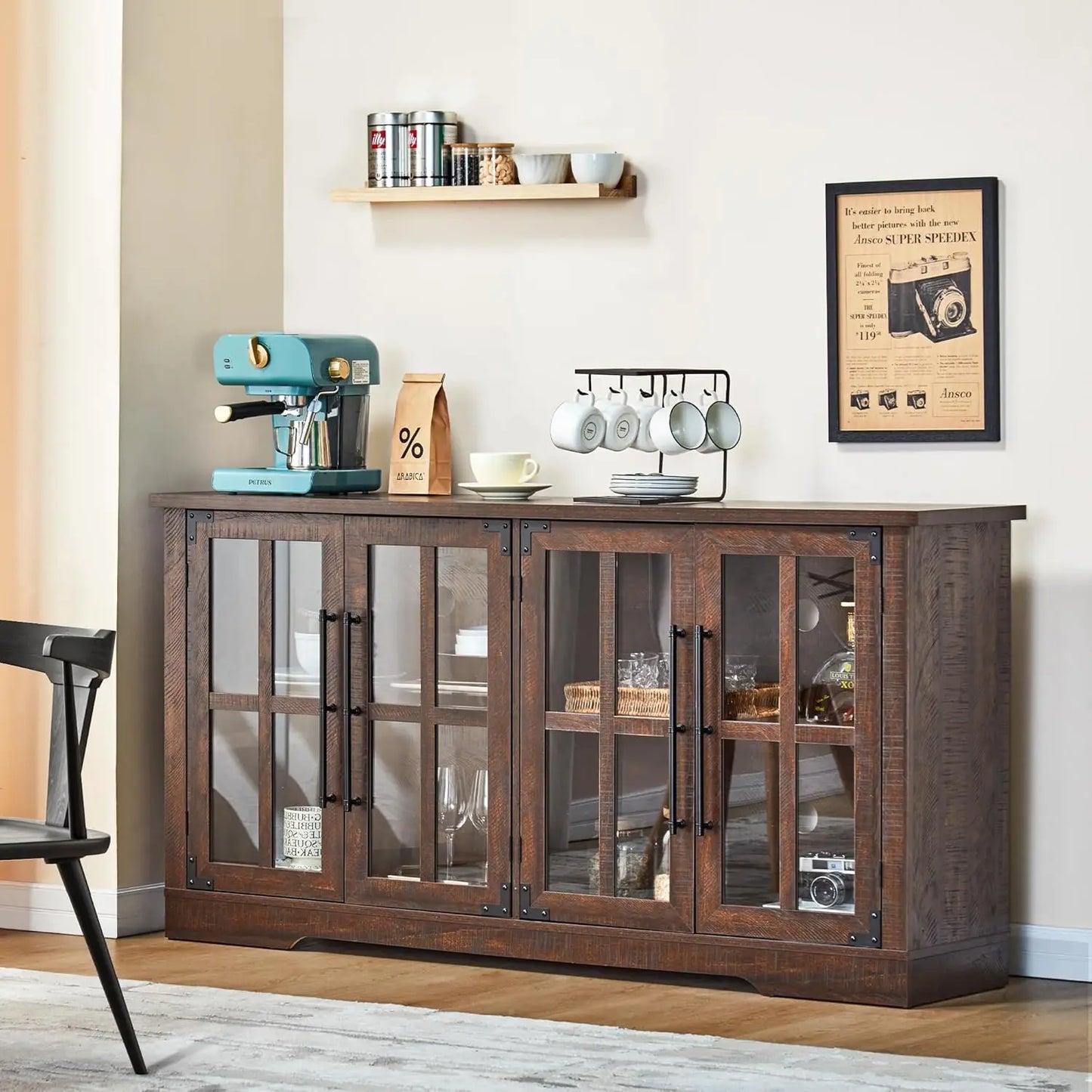 Modern Farmhouse 63" Buffet with Storage