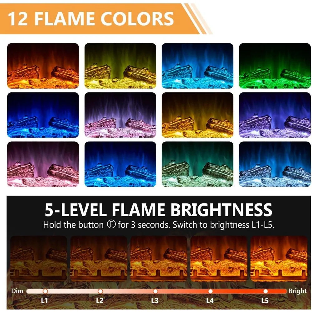 Rustic Media Entertainment Center with 36 Inch Fireplace