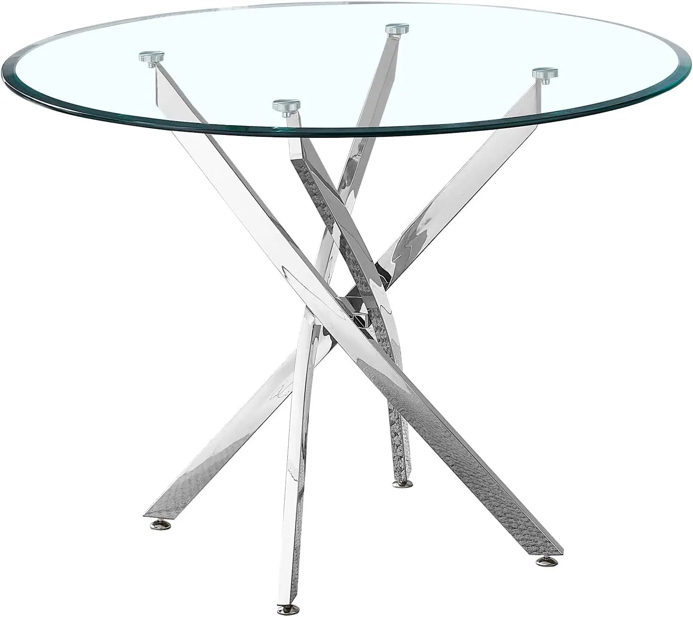 Minimalist Modern Glass Square or Round Dining Tables  with Tempered Glass