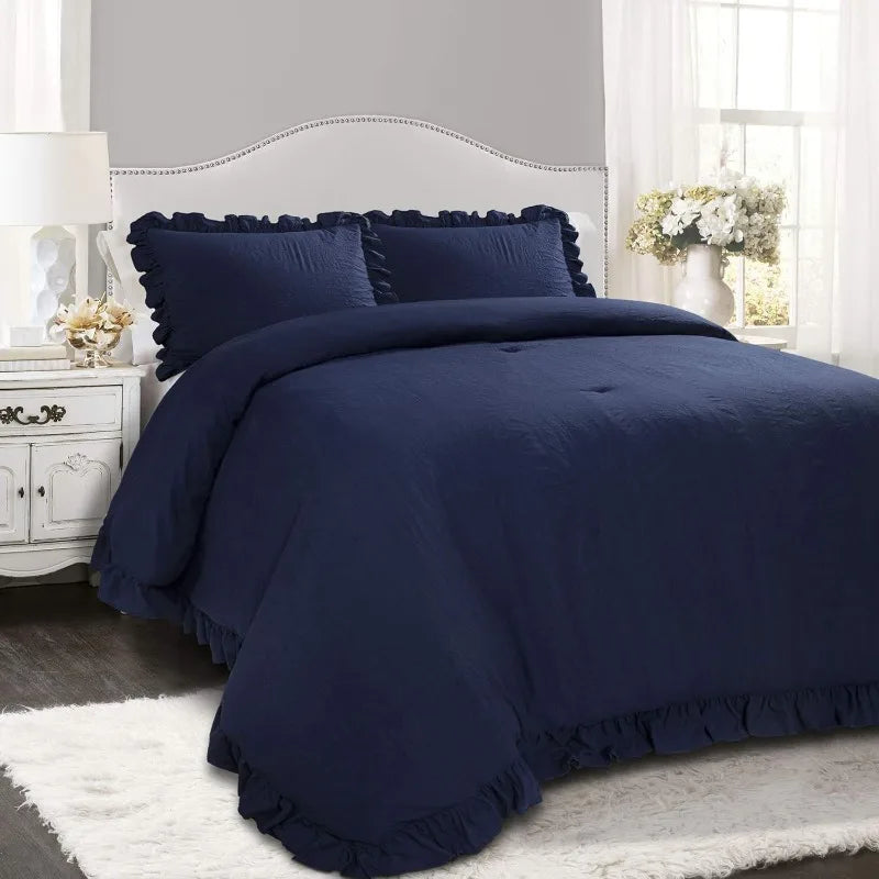 Ruffled Comforter Set With Shams