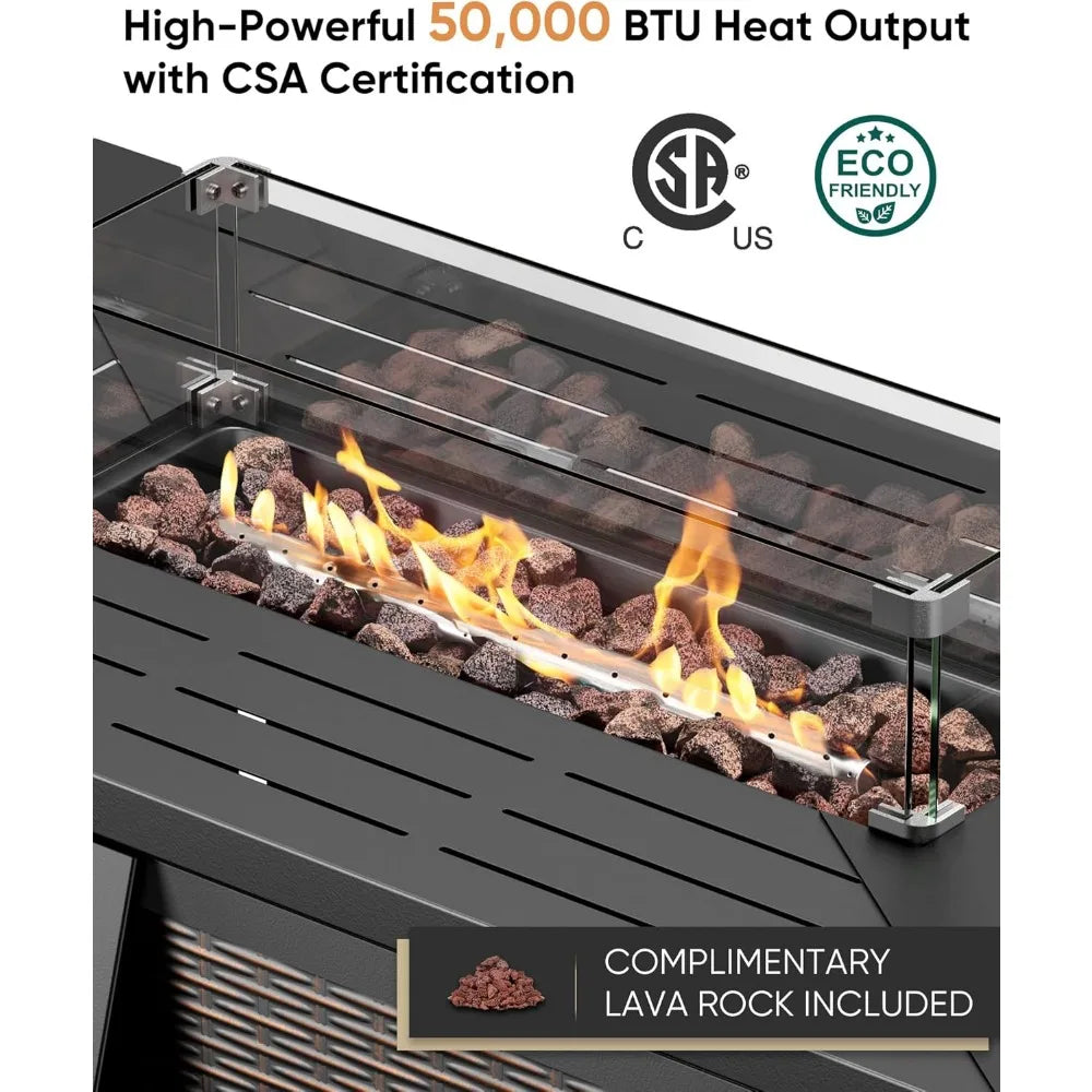 5-Piece Wicker Patio Furniture Set with Fire Pit