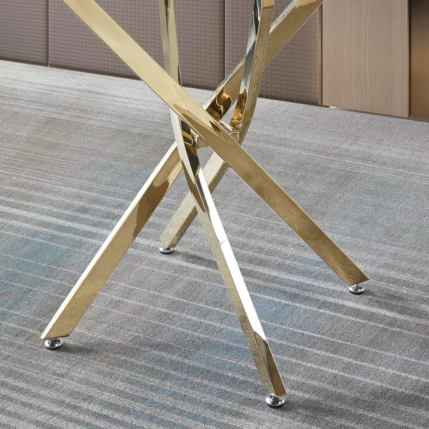 Minimalist Modern Glass Square or Round Dining Tables  with Tempered Glass