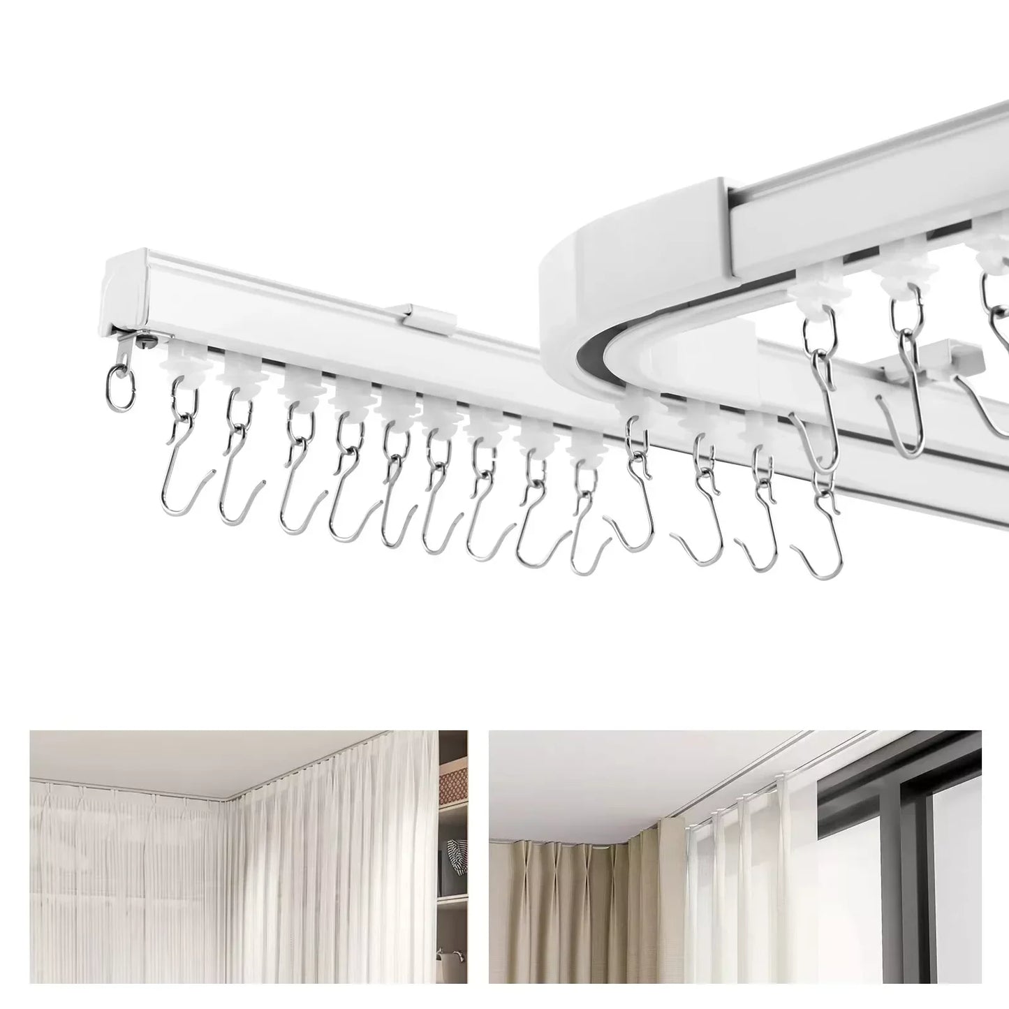 Heavy Duty Curtain Rail Set