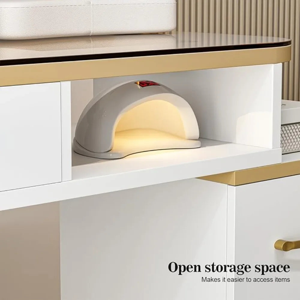 Professional Salon Workstation with Anti Acetone Finish and Includes Wrist Pad