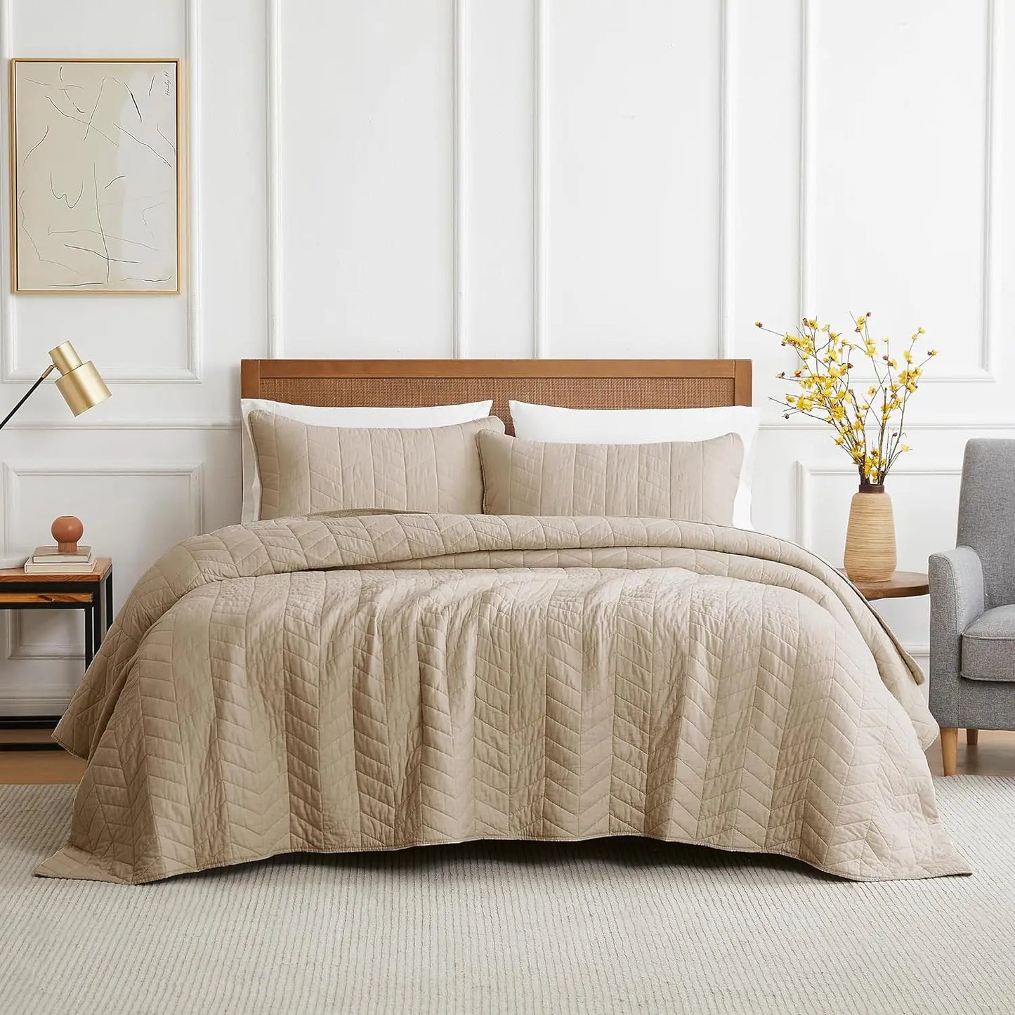 King Size Bedspread Coverlet Set with Pillow Shams