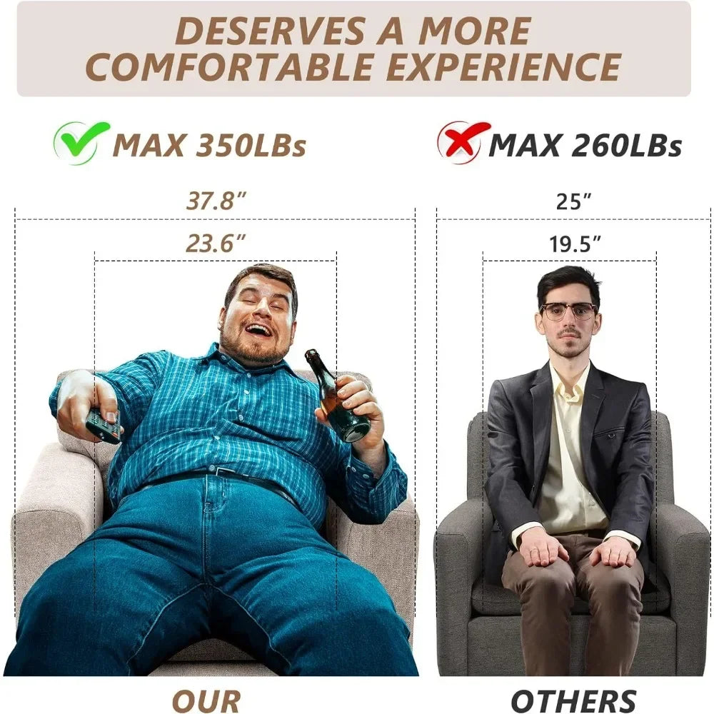 Oversized Mid Century Modern Chair Upholstered In Linen Fabric