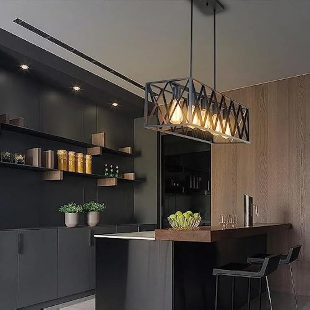 Black Linear Farmhouse Chandelier